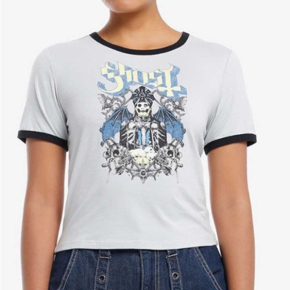 Ghost Papa Emeritus Winged Papa Ringer Baby T-Shirt Hot Topic